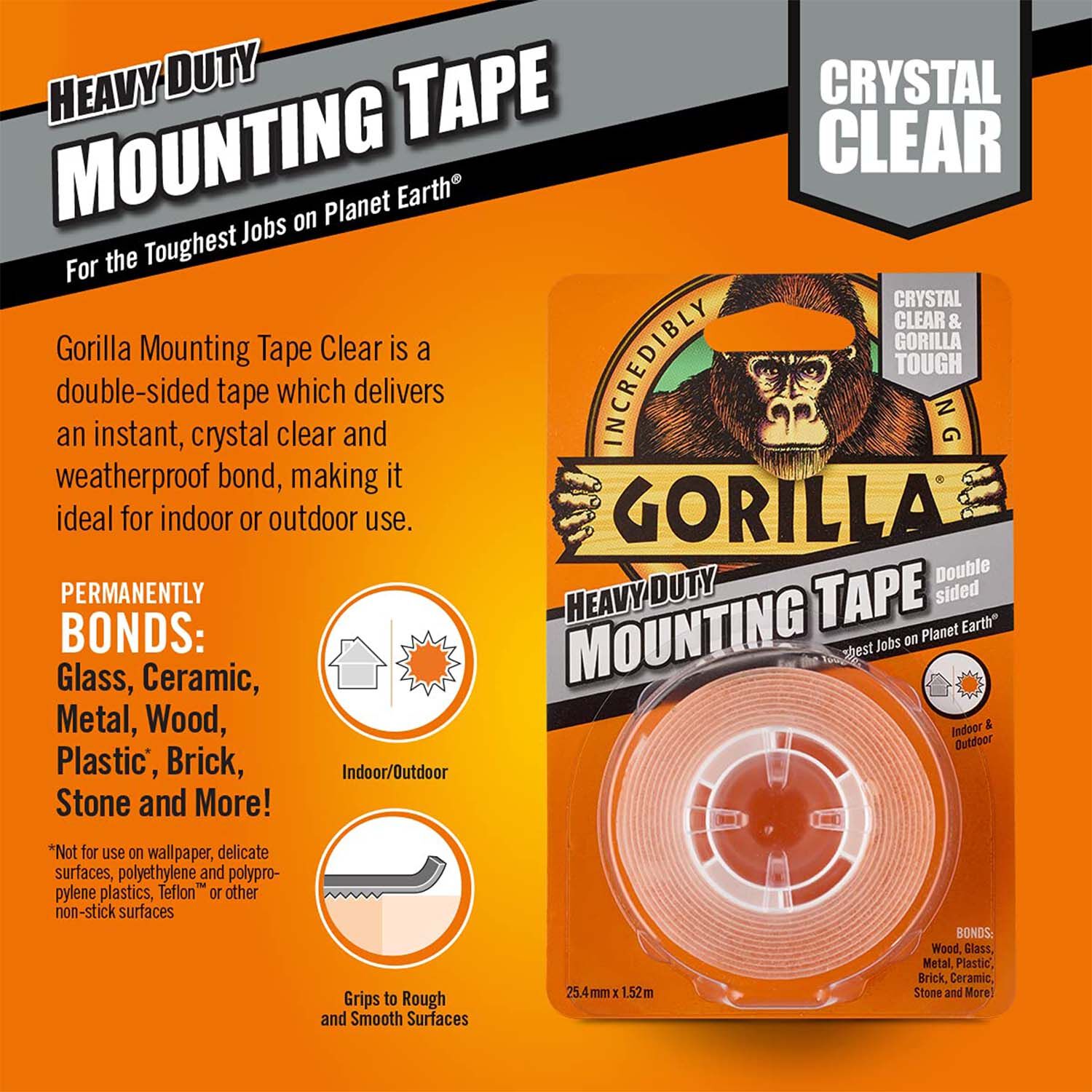 Clear two sided tape top