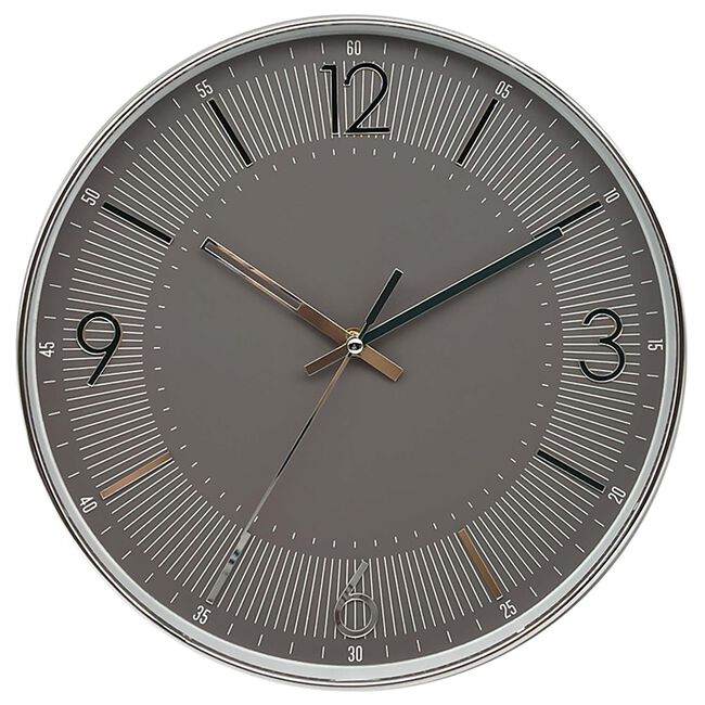NOVA 30cm SILVER Wall Clock 