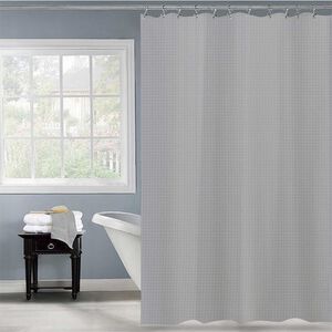 Waffle Shower Curtain Grey