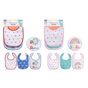 First Steps Baby Bibs - 3 Pack (Assorted Design)