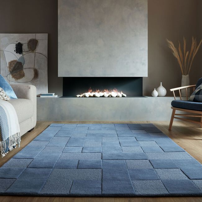CHECKERBOARD BLUE 120x170cm Rug