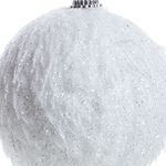 Feathered Christmas Bauble Tree Decoration - White