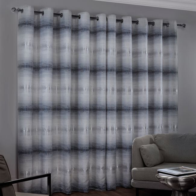 OMBRE BANDS SILVER 66x54 Curtain
