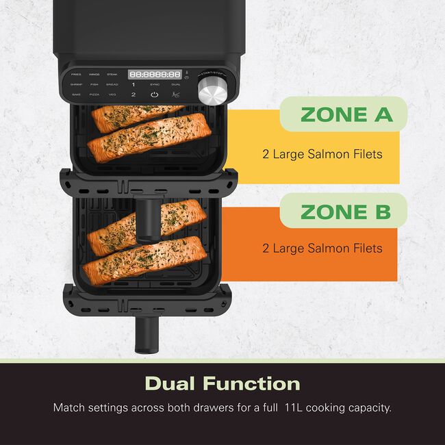 Hamilton Beach 11L (2 x 5.5L) Dual Stack Air Fryer