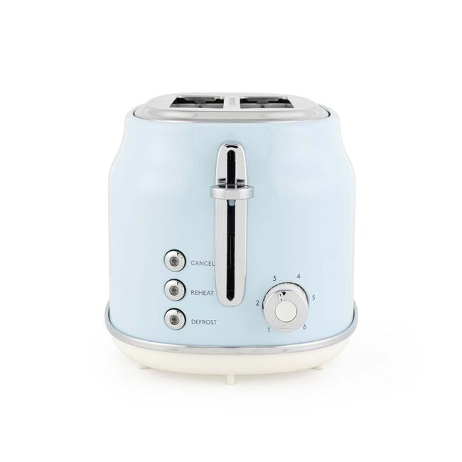 SALTER RETRO BLUE CURVED BODY 2 Slice Toaster