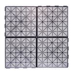 Set of 4 Black Interlocking Garden Tiles