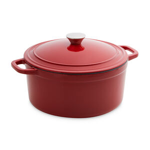 Cast Iron Round Casserole Dish Red 5.2L