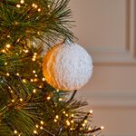 Feathered Christmas Bauble Tree Decoration - White