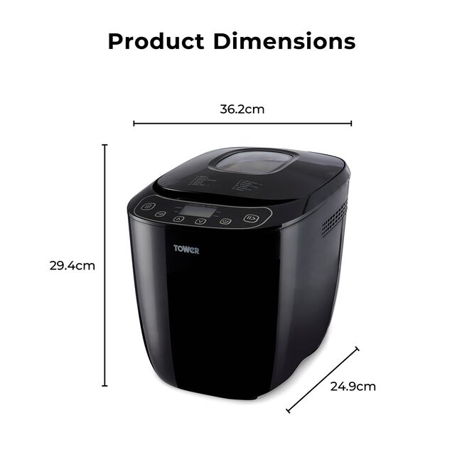 Tower Black Digital 550W 2lb Bread Maker