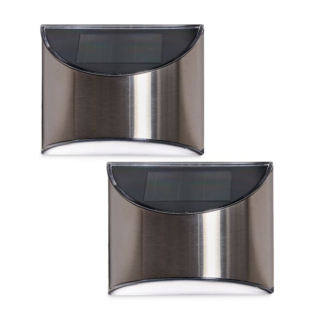 2 Pack Silver Fence Lights 