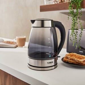 Tower Glass Kettle 1.7L - Black Ombre
