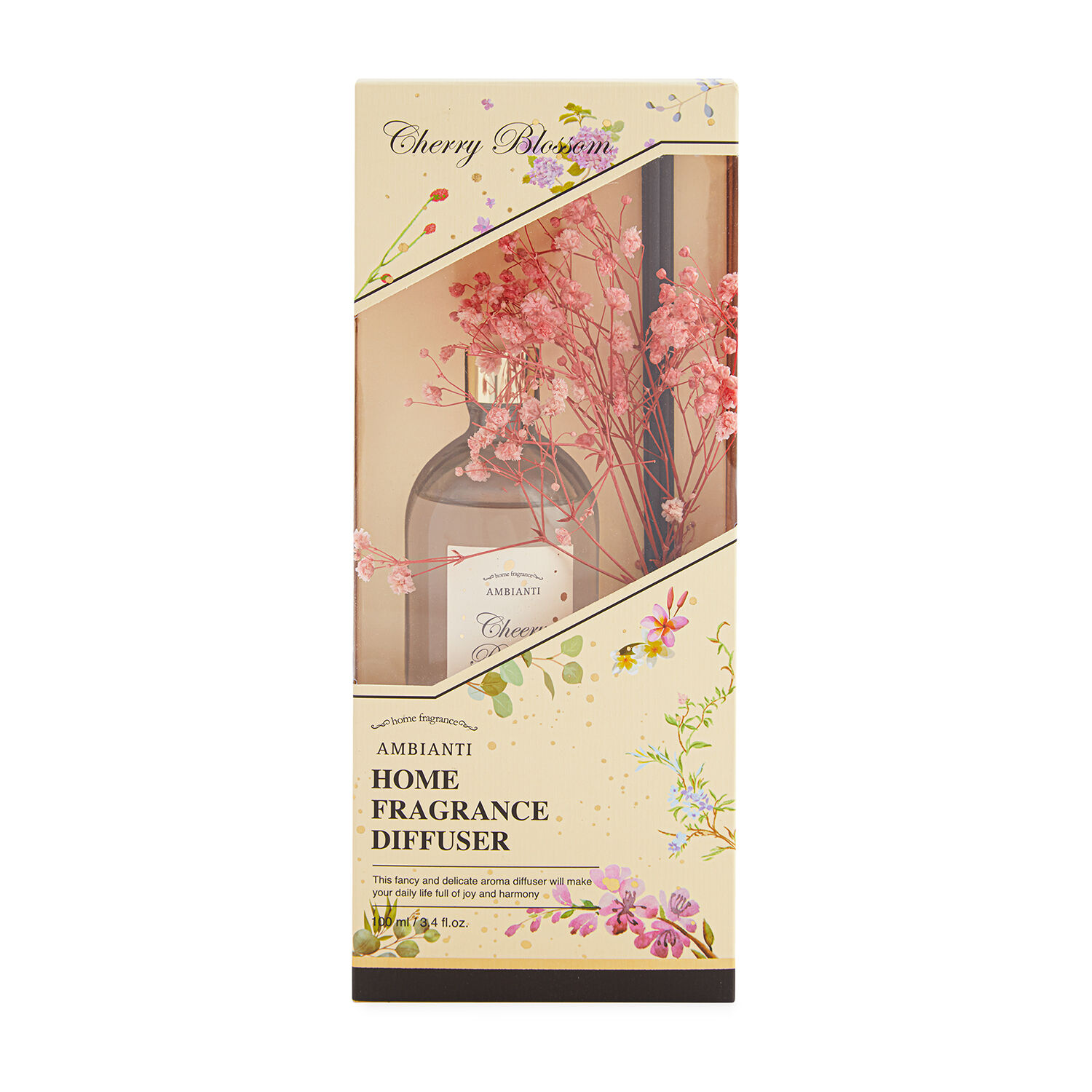 Ambianti Dried Flower Cherry Blossom Reed Diffuser Home Store + More