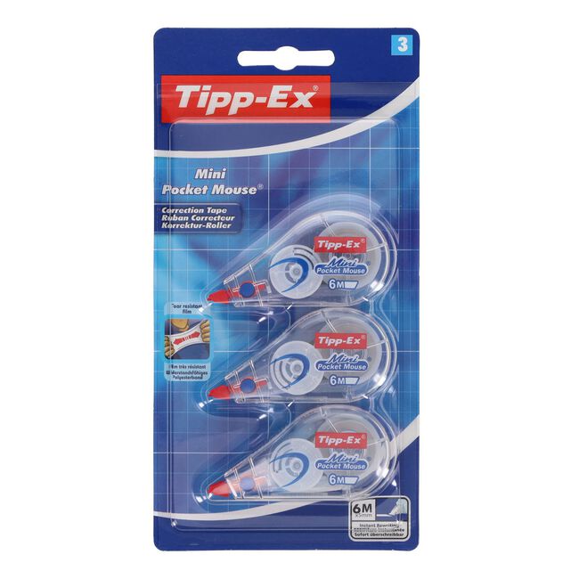 Tippex Mini Correction Tape Pocket Mouse 3 Pack