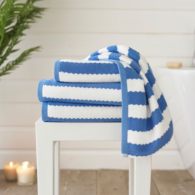BOSTON 550GSM TEXTURED WAFFLE BLUE Bath Sheet