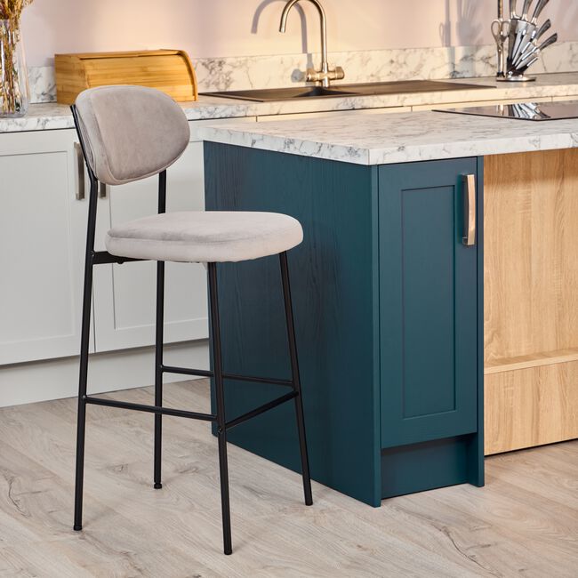 MARGOT Barstool Velvet Grey