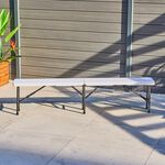 White Folding Garden Bench 1.8M