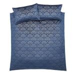 CATHERINE LANSFIELD DOUBLE DUVET COVER Art Deco Pearl Navy 