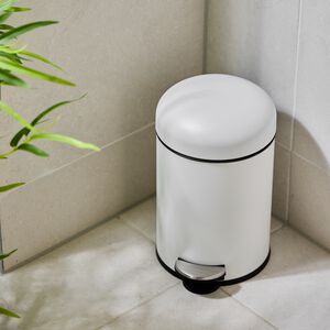 White Sparkle Dome Lid Pedal Bin 3L