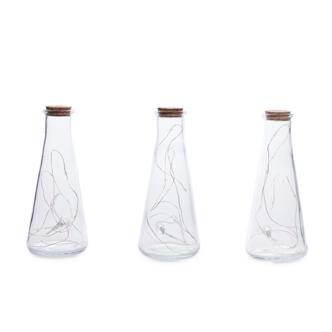 LED Warm White Glass Bottles Set