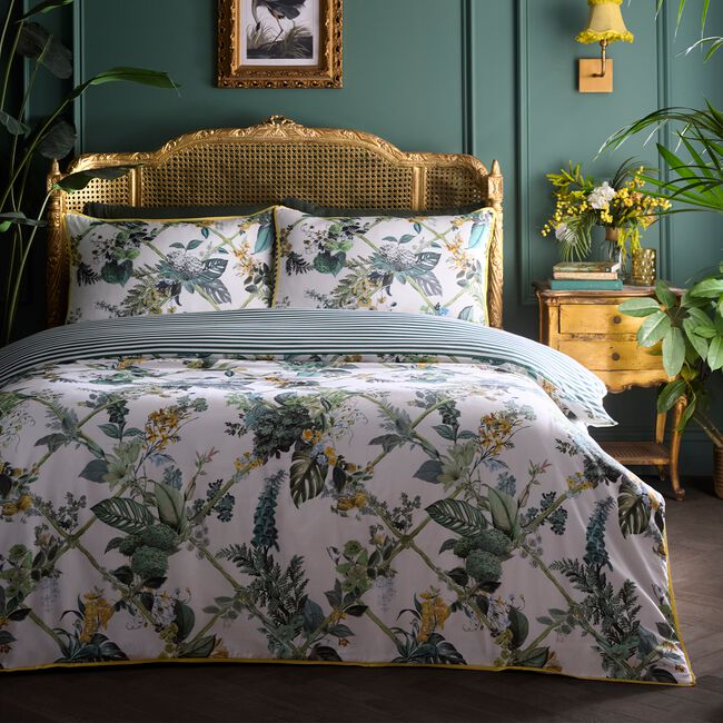 DOUBLE DUVET COVER Laurence Llewelyn-Bowen Cotswold Fantasia Green