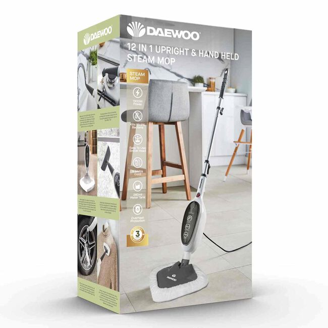 Daewoo 12 in 1 Hand-Held Steam Mop Cleaner