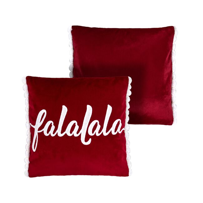 Falalala Christmas Cushion 45cm x 45cm - Red