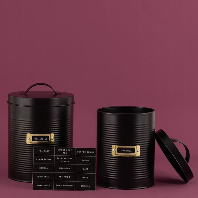 Typhoon Otto Set Of 2 Storage Canister Set - Black