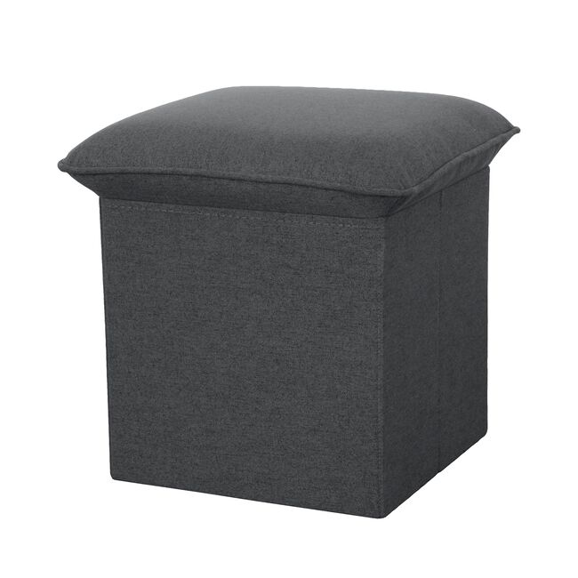 CUSHION OTTOMAN VELVET Charcoal