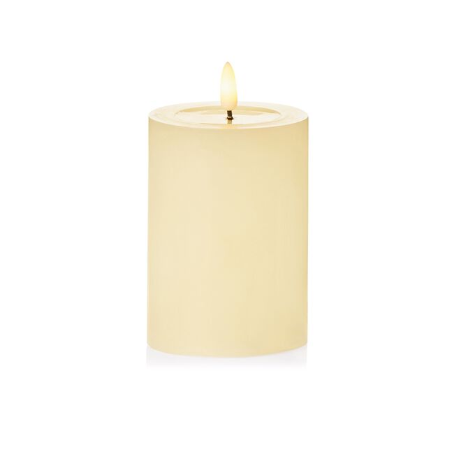 Flickabright LED 7.5x10cm Pillar Candle Cream