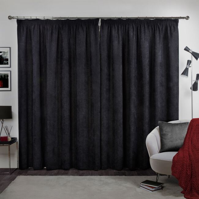 P/PLEAT BLACKOUT THERMAL H/BONE  BLACK 90x90 Ctn