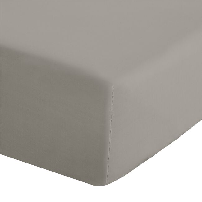 SUPER KING FITTED SHEET Luxury Percale Ice Grey
