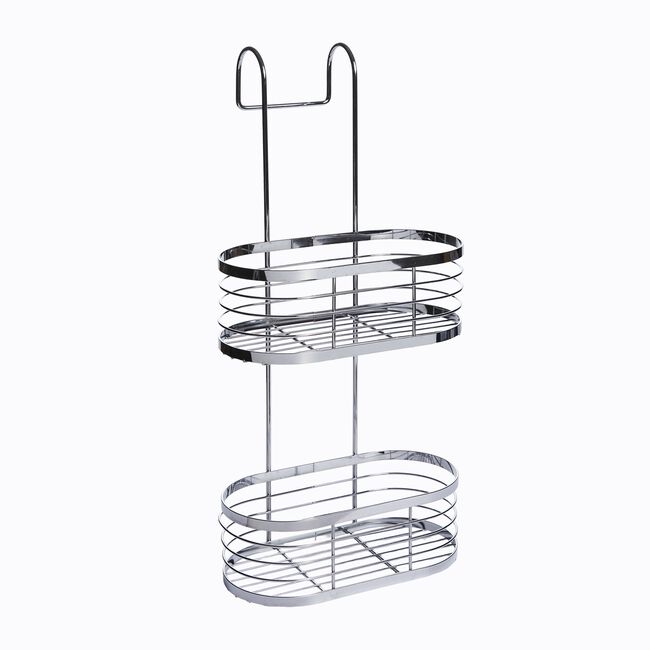 CAUSEWAY BAY TWO TIER OVAL Chrome Hanging Shower Caddy