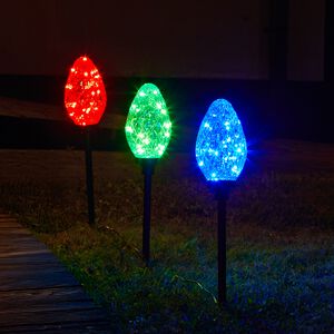Set of 3 Multicolour Tree Bulb Path Lights