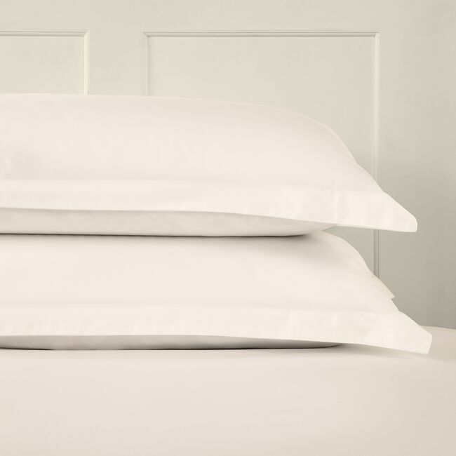 OXFORD PILLOWCASE PAIR 400 Threadcount Bamboo/Cotton White