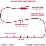 240 Icicle LED Snowing Lights - White