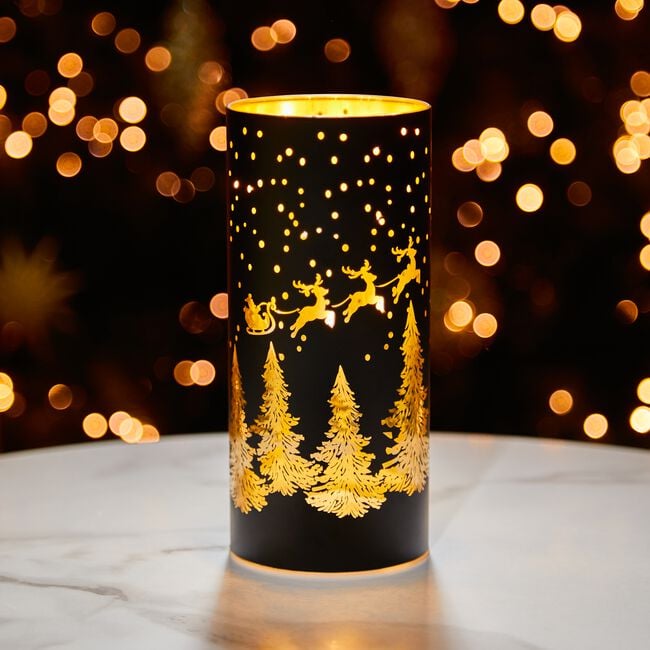 Cashel Living LED Santa Black Large Cylinder