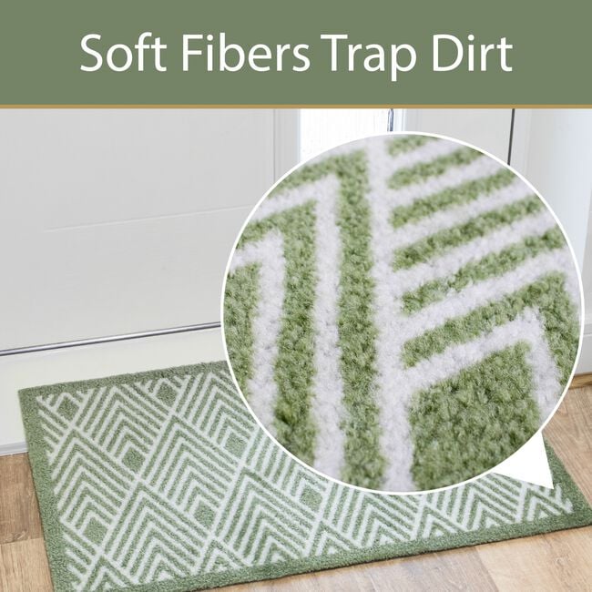 JVL Geo Green Mega Door Mat 50cm x 75cm