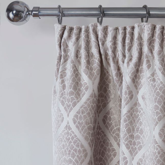 PENCIL PLEAT PEARL DOVE GREY 66x54 Curtain