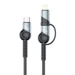 Budi Black 2 in 1 1m Charging & Sync Cable