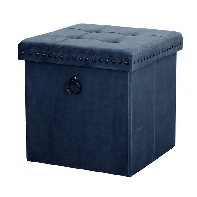 VELVET FOLDABLE SMALL NAVY Ottoman