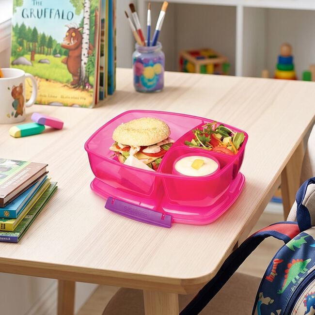 Sistema Triple Split Lunch Box with Yogurt Pot