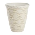 14" CREAM Diamond Shaped Plant Pot