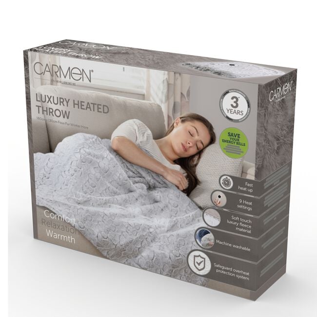 Carmen Faux Fur Fleece Electric Blanket
