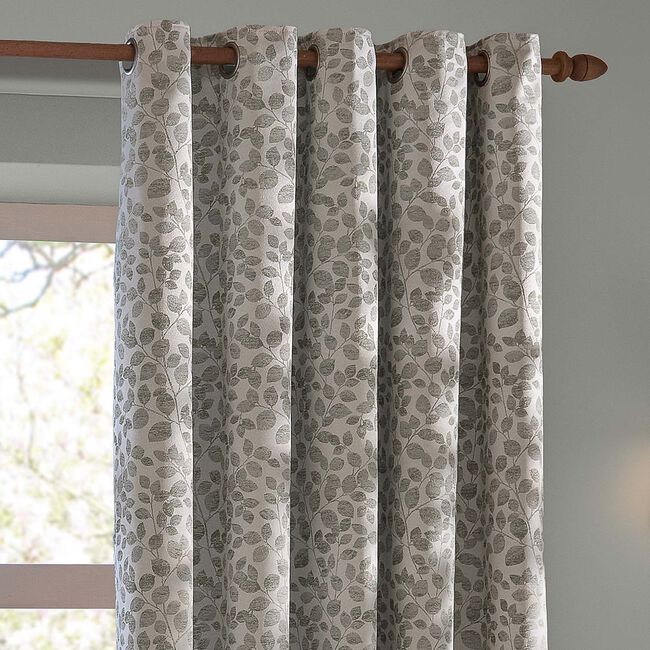 WYLDER GRACE LEAF 168X137 MIST GREY Curtain