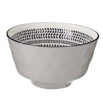 Siaki Cream & Black Printed Bowl