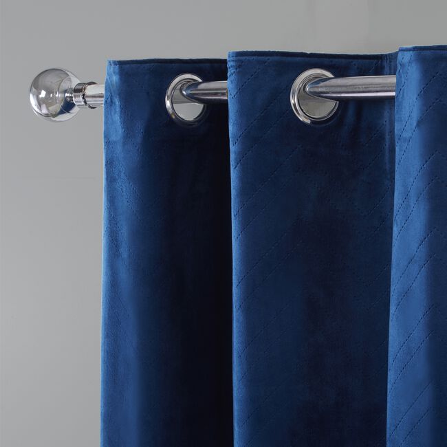 TRIANGLE STITCH NAVY 66X54 Curtain