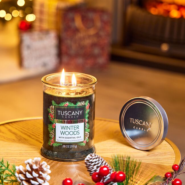 Tuscany Single Pour Candle Winter Woods 18oz