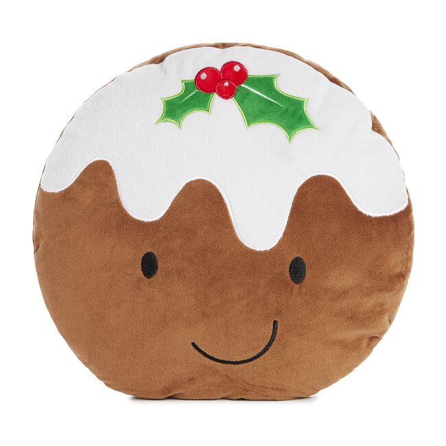 Christmas Pudding Cushion 38cm - Brown
