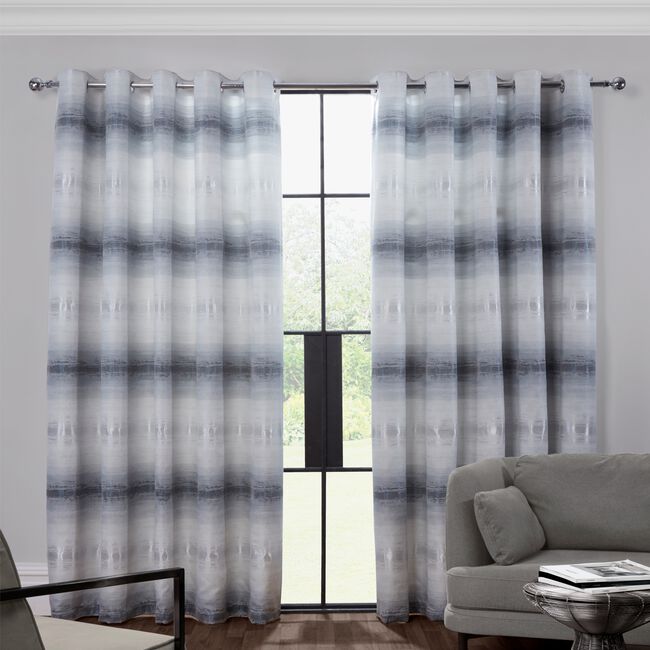OMBRE BANDS SILVER 66x72 Curtain