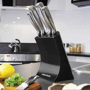 Morphy Richards Black 5 Piece Knife Block Set